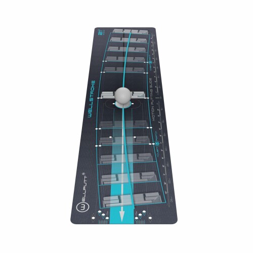 WELLSTROKE ウェルストローク パター矯正器具 ストロークテンプレート WELLPUTT スウィングアーク21度 フランス製 日本正規流通品 ブラック/ブルー 81 x 20 cm|アルメリア店
