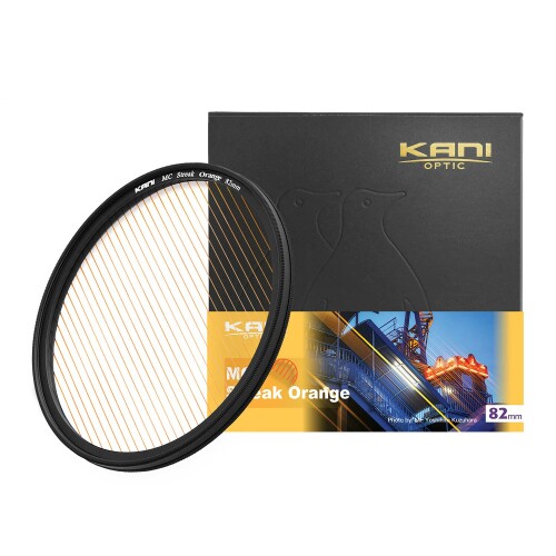 KANI 82mm ストリークオレンジ 特殊効果 ストリークフィルター 光条色：オレンジ アナモルフィック 夜景 イルミネーション ポートレート Streak Orange K17195｜アルメリア店