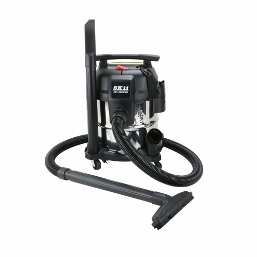 SK11(エスケー11) 乾湿両用掃除機 ステンレス製タンク 静音約65dB 吸塵17L/吸水11L 吸込仕事率210Wの強力モーター 38mm太径ホース SVC-200PQS