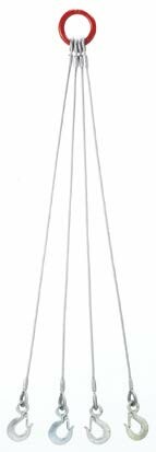 OH(オーエッチ加工) 4点吊りワイヤースリング [ファイ]12粍 4W12-20 鉄条長さ：2m