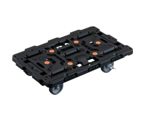 TRUSCO(トラスコ) 連結式樹脂製平台車 ビートル 700X450 自在5輪 内2輪ストッパー付 ブラック