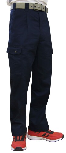 (TEAGLES) 綿混カーゴパンツ 作業着 作業服 オールシーズン 吸汗 速乾 通気性 作業ズボン 作業パンツ ワンタック ゆったり 7661 (95, ネイビー)