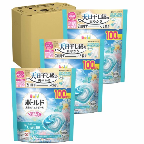 ボールド ジェルボール 柔軟剤入り大容量 100個&times;3袋 フレッシュサボンの香り 洗濯洗剤 詰め替え｜アルメリア店