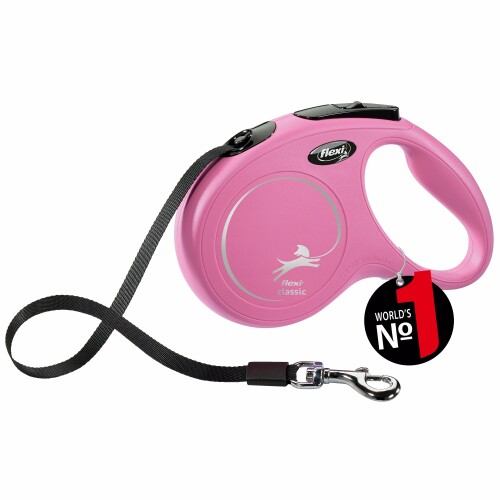 フレキシ (flexi) ニュークラシック テープ M(25kg未満) 5m ピンク (犬用リード)