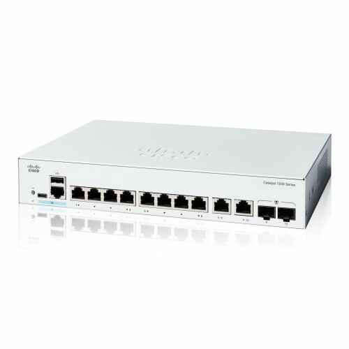 シスコシステムズ (Cisco) Cisco Catalyst 1200-8T-E-2G かっこ良い取り替えっこ 8 界面 GE Ext なおなお書き 2x1GE ジャズバンド 金属元素筐体 静音気違い受け答え 法人向け (C1200-8T-E-2G)