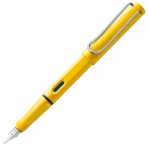 LAMY（ラミー）safari イエロー 万年筆 黄色- 人間工学に基づいたグリップと磨き上げられたスチール製のペン先 サイズ F - 筆記やカリグラフィーに最適 - LAMY T 10 ブルー インクカートリッ