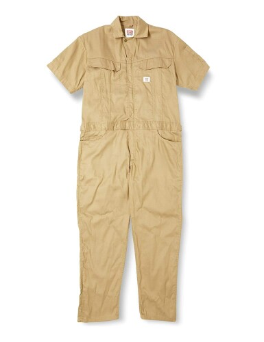山田辰 AUTO-BI EDWIN つなぎ服 半袖 春夏用 カーキ 31-81015 K2 M