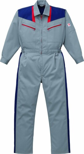 山田辰(YAMADATATSU) カン犀つなぎ服 203-008 しろがね色薄墨色 LL 203-008-LL