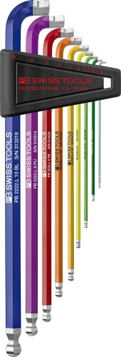 PB SWISS TOOLS マルチアングルレインボー六角レンチセット 2222LH-10RBCN｜アルメリア店
