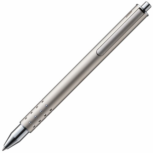 LAMY（カラムシ） swift パラジューム 巻きボールペン - 木目細かな書き気味合いの雅びやかな巻き ボールペン - 思わしいな金属元素上半身 \u0026 線幅 M - ローラーボールリフィル 黒 LAMY M 66 付き添い人