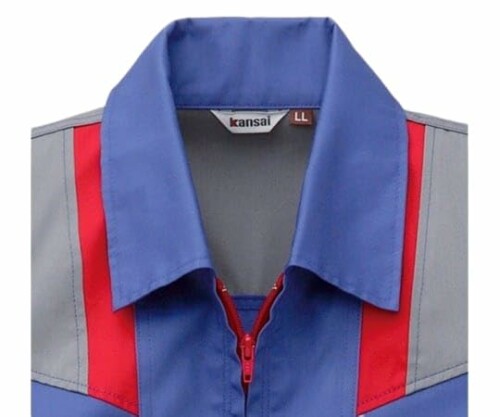 山田辰(YAMADATATSU) カン犀つなぎ服 203-008 しろがね色薄墨色 3L 203-008-3L