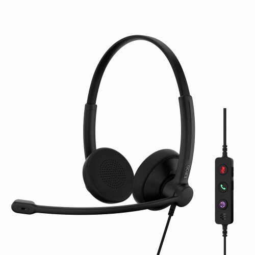 EPOS IMPACT 100 MS Teams ステレオ USB-C+A 上端 - Microsoft Teams 御墨付き、ノイズキャンセリング、軽さ心積もり、USBアダプタ、UC商行為向け受話器、ソフトイヤーパッド、黒いこと