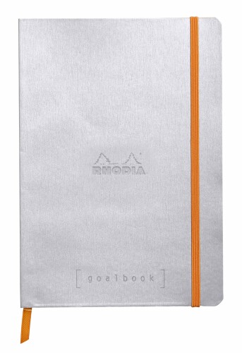 RHODIA(ロディア) ロディア ノート ロディアラマ ゴールブック A5 ドット方眼罫 240ページ ペンホルダー付き イタリア製合皮カバー PEFC認証取得 シルバー RHODIA Rhodiarama cf117741
