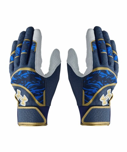 (アンダーアーマー) UA UNDENIABLE BATTING GLOVES 6012834(410) ミッドナイトネイビー メタリックゴールド XL