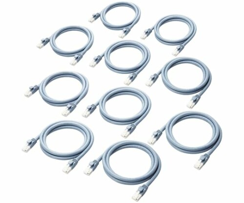 エレコム LANケーブル CAT6A対応 EU RoHS指令準拠 爪折れ防止 簡易パッケージ仕様 1m ブルー 10個セット LD-GPAT/BU1/RS1