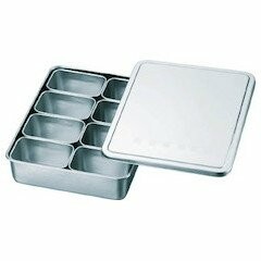スギコ 18-8検食用入れもの 田型逢い引き入 8個入 285×221×63 KS901