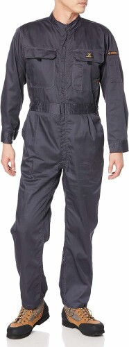 Forecast(フォーキャスト)作業服 工場 DIY 農業 T/C長袖股ハギつなぎ服 6609 チャコールグレー M