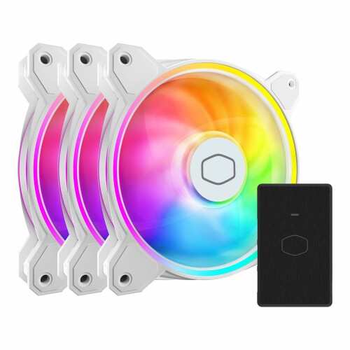 Cooler Master デュアル繰り返しLEDつづき物気違い３個風呂敷き包み MasterFan MF120 Halo? 3インチ1 White Edition ( MFL-B2DW-213P2-R2 )