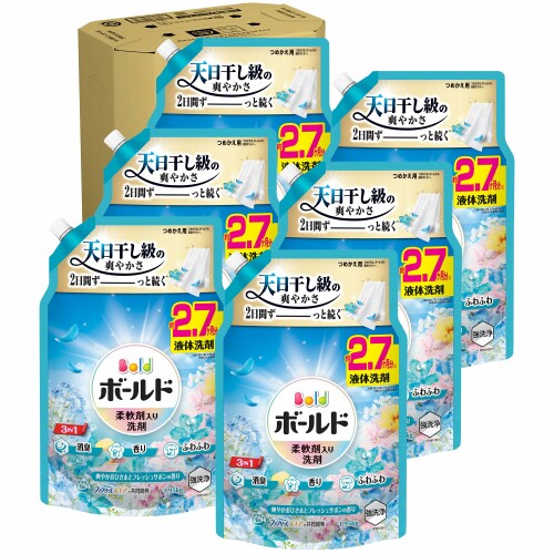 ボールド 液体大容量 1950g&times;6袋 フレッシュサボンの香り 柔軟剤入り 洗濯洗剤 詰め替え｜アルメリア店