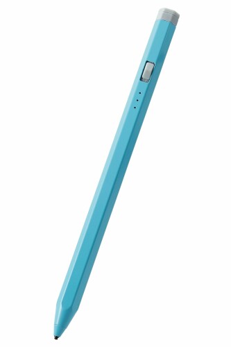 エレコム タッチペン スタイラス 鉛筆型 六角 リチウム充電式 汎用 磁気吸着 USB-C充電 ペン先交換可能 ペン先付属なし ブルー P-TPACSTEN01BU|アルメリア店
