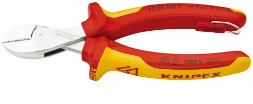 KNIPEX クニペックス X-Cut 1000V絶縁コンパクトニッパー 全長160mm 落下防止付 7306-160T|アルメリア店
