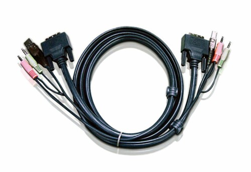 ATEN 3m USB DVI-I シングル繋がり KVM有線テレビ 2L-7D03UI