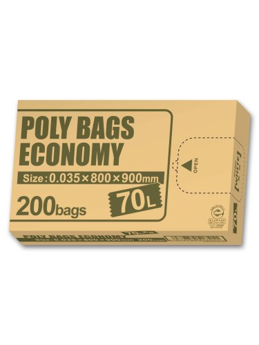 オルディ ごみ袋 70L 乳白 半透明 横80×縦90cm 0.035mm 200枚入 業務用 箱入り ポリ袋 エコマーク認定 PBE-W70-200|アルメリア店