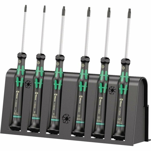 Wera(ヴェラ) 05118154001 | 2067/6 トルクス BO 精密トルクスドライバー いじり止め付きネジ用セット6本組 ラック付き, 6点｜アルメリア店