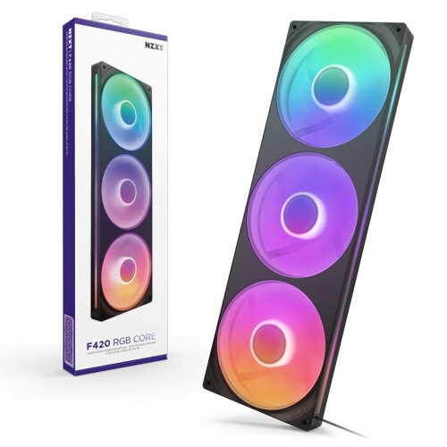 NZXT F420 RGB Core Fan Black 3気違い積み上げる 420粍 シングルひな形 RGB気違い RF-U42HF-B1 FN2515