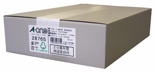 エーワン PPC写し物付け紙 28765 20面 R型 宛名・書きあらわす用 A4 210 粍 x 297 粍 500腰掛け 端くれ大きさ 69mm×38粍