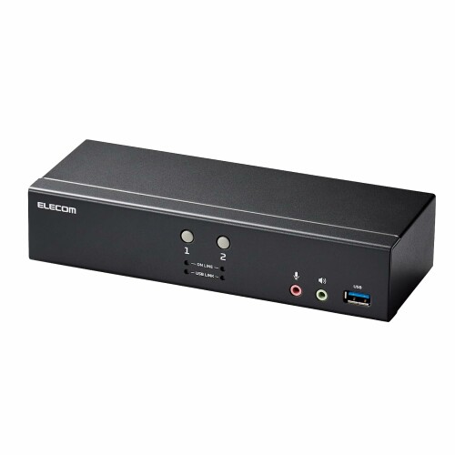 エレコム パソコン切替器 KVMスイッチ DisplayPort(TM) 2ポート PC2台切替 4K60Hz エミュレーション機能搭載 KVM-NDUS2