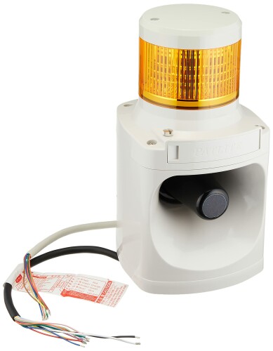 パトライト/PATLITE LED積層信号灯付き電子音報知器 シグナルホン LKEH-120FA-Y Φ100 AC220V 1段 黄色