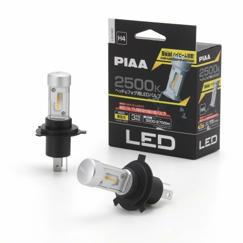 PIAA(ピア) ヘッドライト/フォグライト用 LED 2500K 〈コントローラーレスタイプ〉 12V 18/18W Hi3500/Lo2700lm H4 3年保証 車検対応 2個入 LEH190|アルメリア店