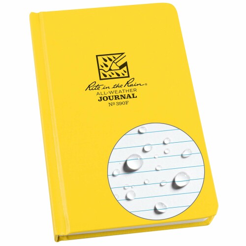 Rite in the Rain 全天候型ハードカバーノート 4 3/4インチ x 7 1/2インチ イエローカバー ジャーナルパターン(No.390F) 4-3/4\