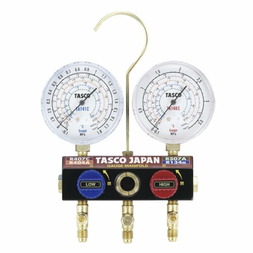 イチネンTASCO TA124W-2 どんぶり鉢弁膜式ゲージマニホールドキット