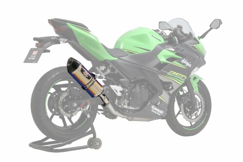 ヨシムラ スリップオン Ninja250/Ninja400 (18-22/23) Z250 (19-22) Z400 (19-22/23) R-77S サイクロン 政府認証 EXPORT SPEC チタンブルー カーボンエンド YOSHIMURA 110-235-5W80B|アルメリア店