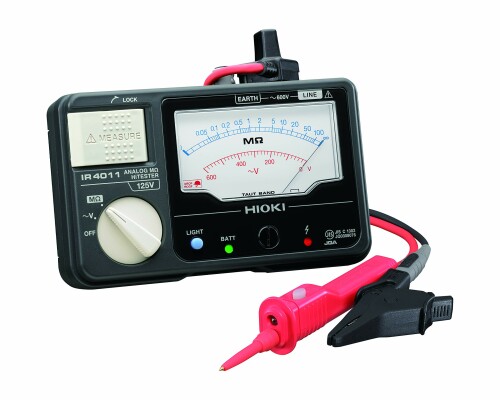 HIOKI (日置電機) 絶縁抵抗計 IR4011-11 アナログメグオームハイテスタ スイッチ付きリードセット L9788-11 付属品 JIS認証 日本製 定格 単レンジ DC 125V メガー