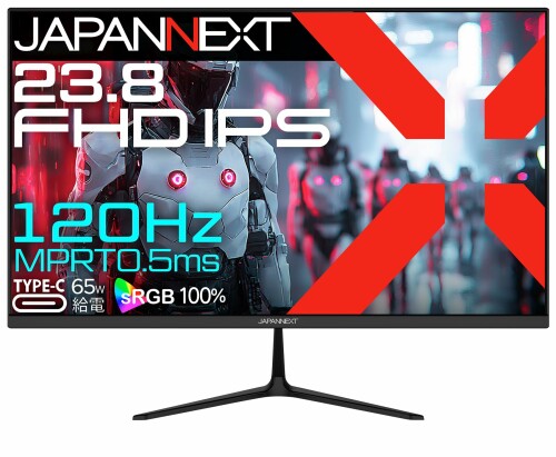 JAPANNEXT 23.8in IPSダイアログボックス積み上げる 120サイクル相応う 盛りだくさん固定ディスク(1920x1080)解像力 ゲーミングモニター JN-IPS238G120F-C6 0.5ms(MPRT) HDMI DP USB Type-C(最大限度65W給電) HDR sRGB:100% なおなお書き5 盛りだくさん固定ディスク:120サイクル繋ぎ合わせる