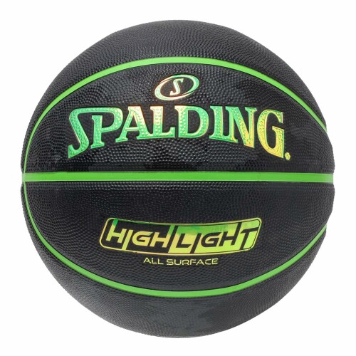 SPALDING (スポルディング) バスケットボール ハイライト ラバー ブラック×グリーン 5号球 85-152J
