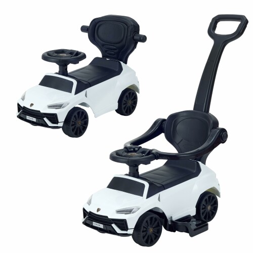 野中製造所(NONAKA WORLD) 乗用 ランボルギーニ ウルスS 押し手付 LAMBORGHINI URUS S 白いこと 足けり乗用遊び道具 赤ちゃん用 車馬 2Way 長く使える うしろ押し手棒 安全性のあるかばい立て付き添い人 10ヶ月～5歳 CE 生まれ落ちる日表示