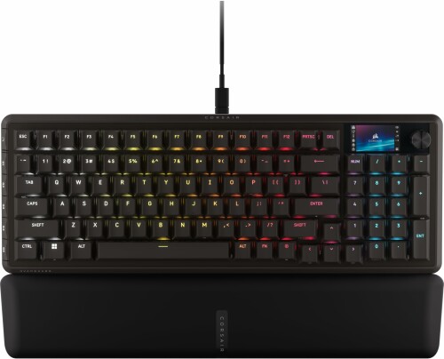 CORSAIR VANGUARD 96 PRO 有線ゲーミングキーボード 96% 取り合わせ Hall Effect 力学的 ? MLX Hyperdrive 直線的取り替えっこ, LCD映写幕, Flashtap SOCD, 8000サイクル, Elgato Stream Deck 提携 ? 英語取り合わせ QWERTY ? ブラッ
