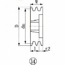 EVN ブッシングプーリー SPB 170粍 溝数2 SPB170-2