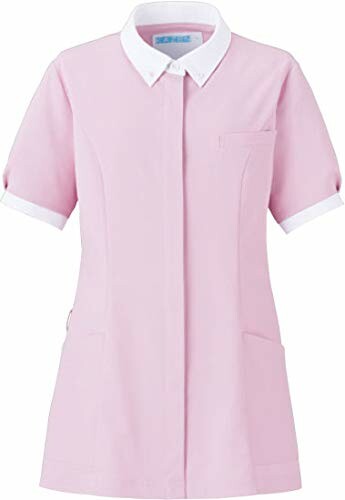 KAZEN（カゼン）773 レディス上衣半袖 (3L, サクラ色×白いこと)