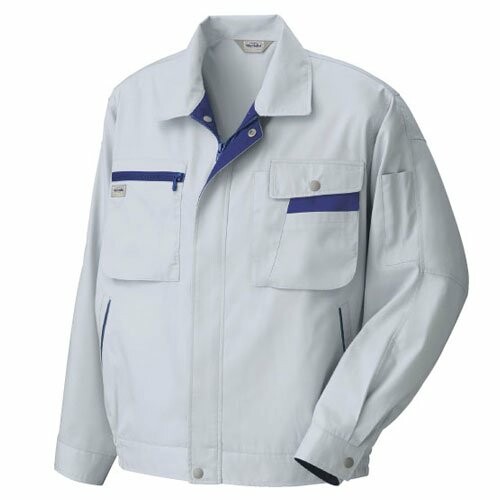 アイトス 長袖炎節上衣(春夏用) AZ-5320 003 しろがね色薄墨色×米国海軍 3L大きさ
