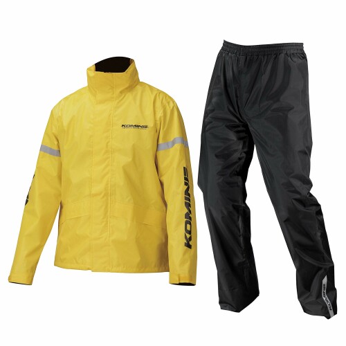 (KOMINE) バイク用 レインウエア STDレインウェア RK-543 896 雨具 カッパ 03-543 メンズ Yellow S|アルメリア店