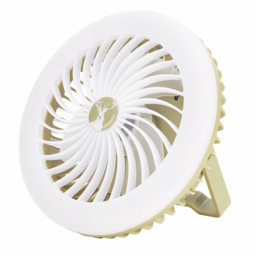 キャプテンスタッグ(CAPTAIN STAG) ライト ランタン 卓上扇風機 CS LEDライトファン 充電式 フック付き 三脚付き カーキ UK-4081