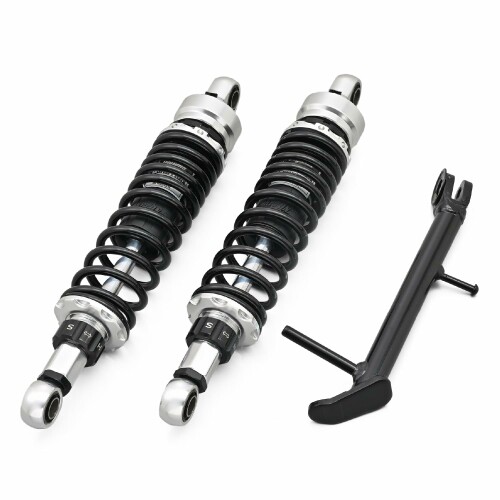 デイトナ(Daytona) CL250(23)専用 リアサスペンション ローダウン 純正比-32~-47mm 減衰調整20段階 ショートサイドスタンド付属 ローダウンキット シルバーボディ 41881|アルメリア店