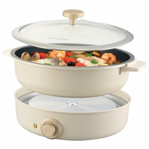 オーム(OHM) PULMORE 電気グリル鍋|オーム電機 COK-PYN120A-W 08-1467|アルメリア店