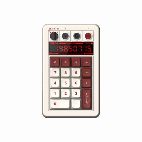 8BitDo レトロ 18 メカニカル テンパッド、電卓モードをサポート、Windows および Android 用 Bluetooth/2.4G/有線テンパッド - (Fami)