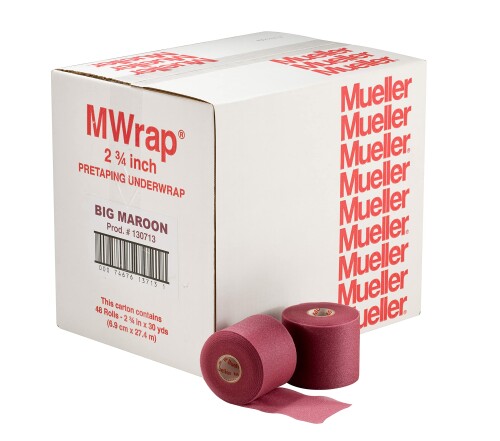 Mueller(ミューラー) M一回り 色つや ビッグマルーン Mwrap Colored Big Maroon 70粍 (48個入り口・入口) アンダー一回り 野球クラブ容器に並べる 130713 マルーン 70粍